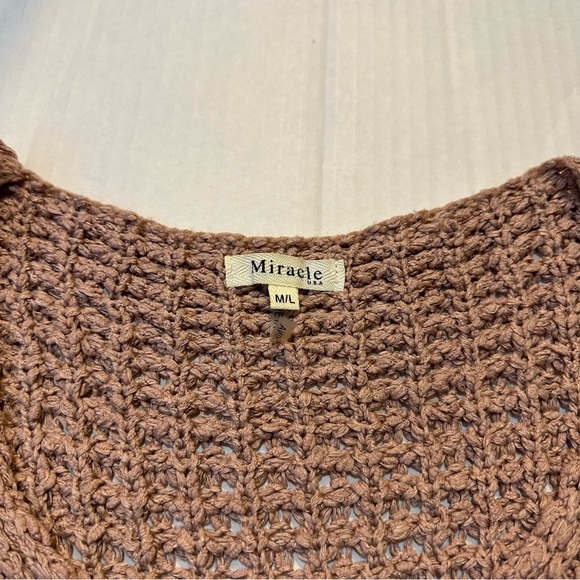 Miracle - Dusty Pink - V-Neck Sweater - Size Medium/Large - Picture 3 of 6